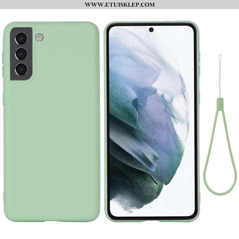 Etui do Samsung Galaxy S22 5G Płynny Silikon Ze Smyczą